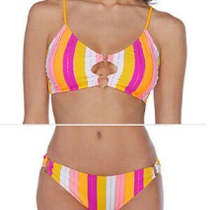 NWT Ambrielle Striped Bikini Swimsuit Set NWT